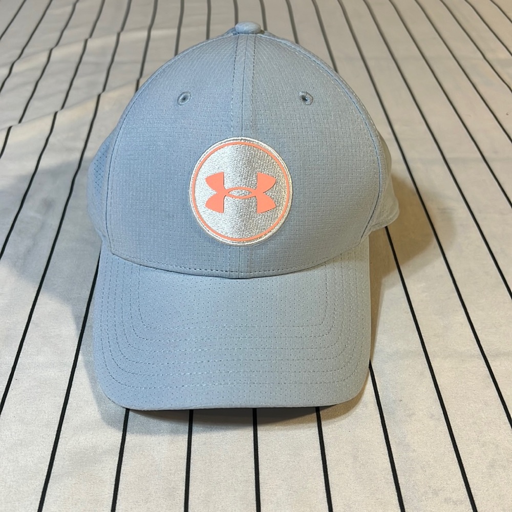 Under Armour Cap Fitted Light Blue  Adult Embroidered UA logo Mens Casual Golf